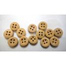 THE JOHN DOE - 4 Hole Wood Wooden Button - Sewing Scrapbook DIY - 11 mm (7/16th") - Size Ligne 18